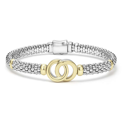 Interlocking Diamond Caviar Rope Bracelet