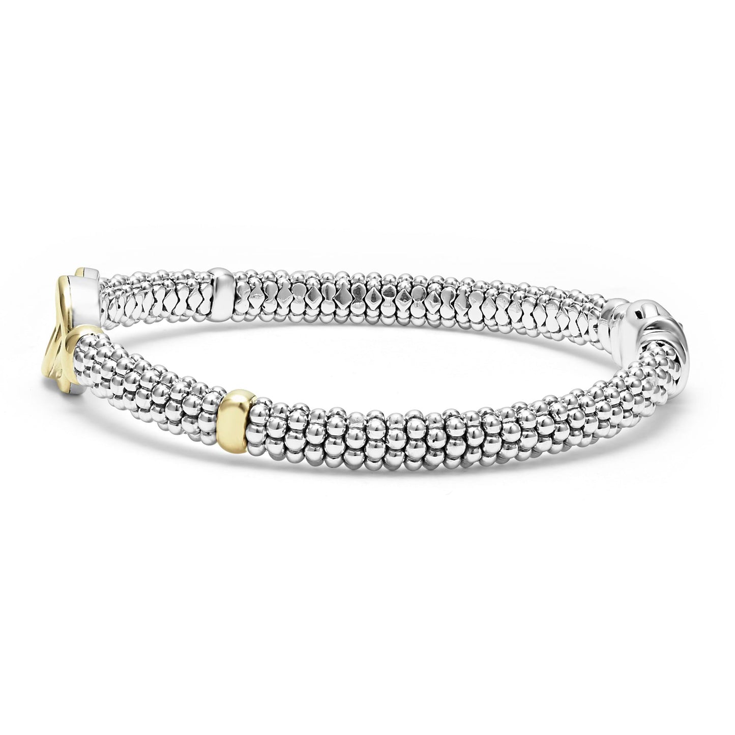 Interlocking Diamond Caviar Rope Bracelet