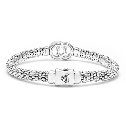 Interlocking Diamond Caviar Rope Bracelet