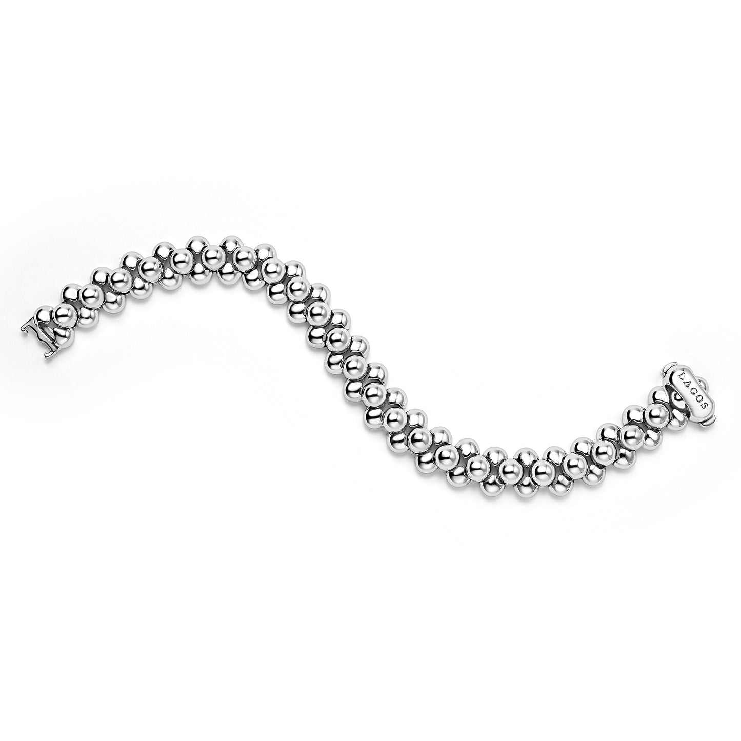 Caviar Bubbly Three Row Beaded Statement Bracelet