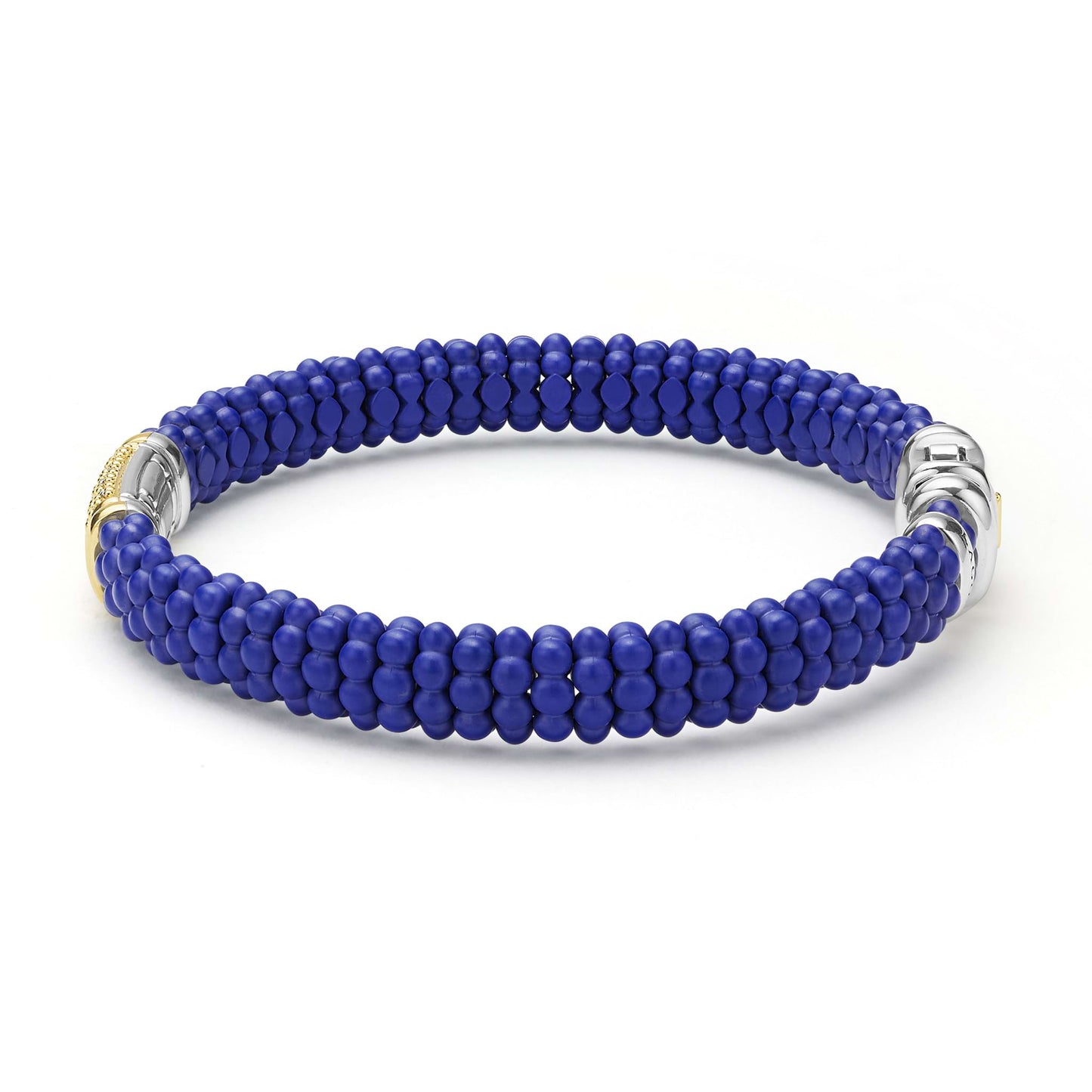 Mens Two-Tone Matte Black Ceramic And Diamond Rope Bracelet