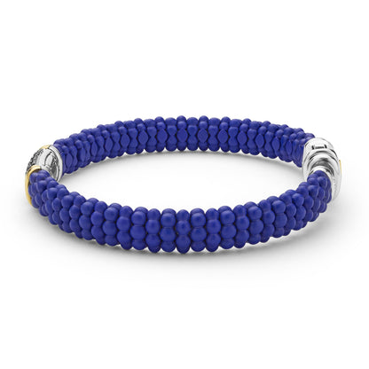Two-Tone Matte Ceramic Black Caviar Black Diamond Rope Bracelet
