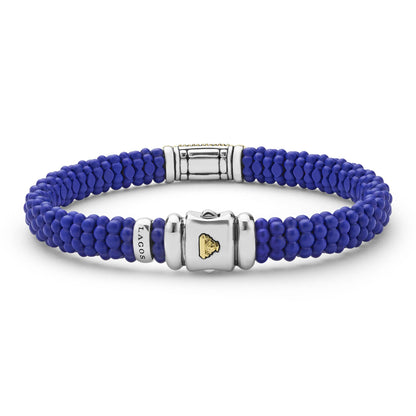 Two-Tone Matte Ceramic Black Caviar Black Diamond Rope Bracelet