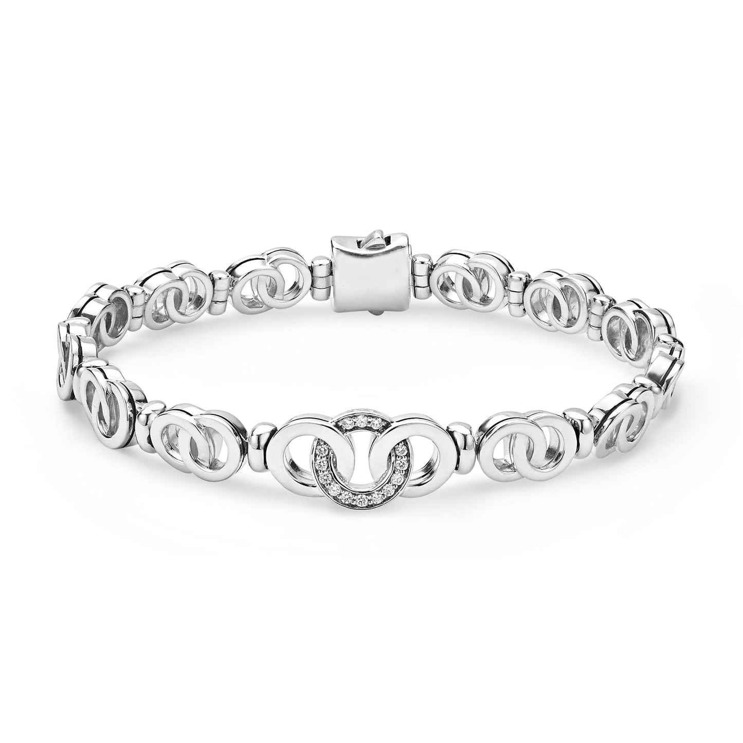 Petite Interclocking Diamond 7- Taper Link Bracelet