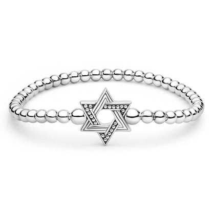 Caviar Star Of David Stretch Bracelet