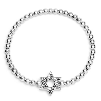 Caviar Star Of David Stretch Bracelet