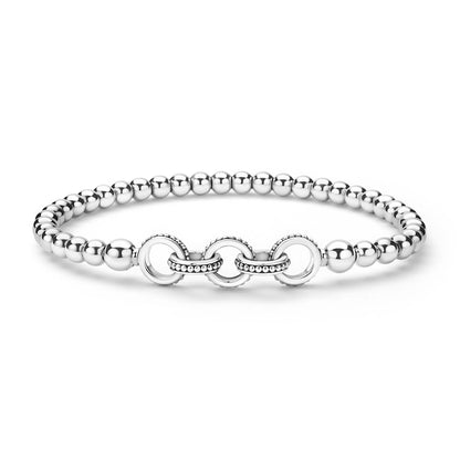 Caviar Chain Station Stretch Bracelet