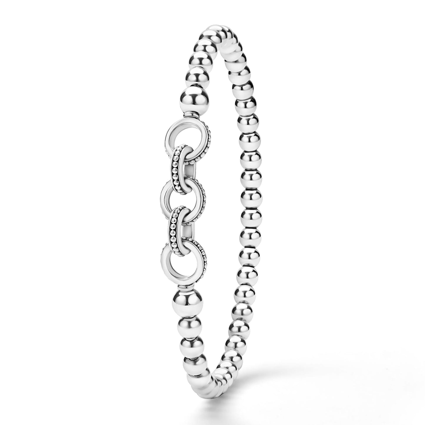 Caviar Chain Station Stretch Bracelet