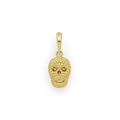 Mens Caviar Beaded Skull Amulet