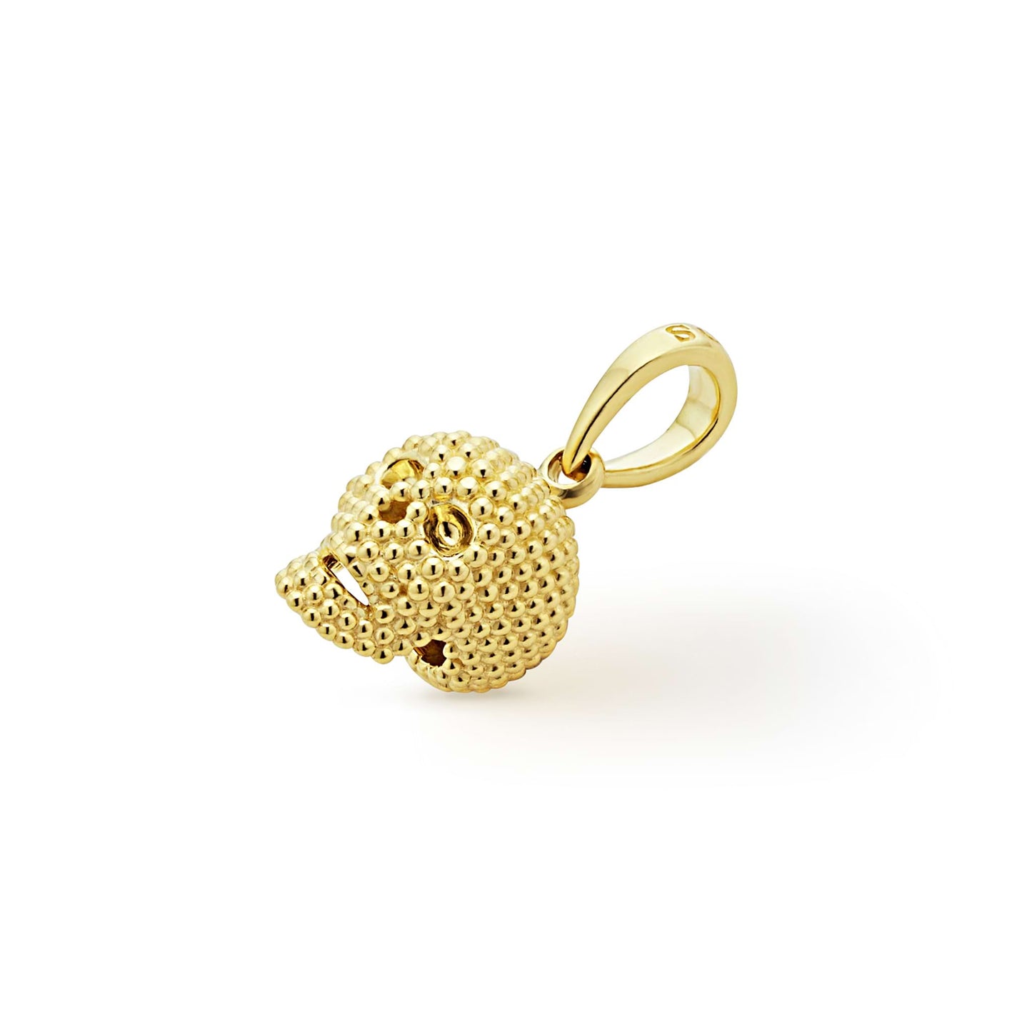 Mens Caviar Beaded Skull Amulet