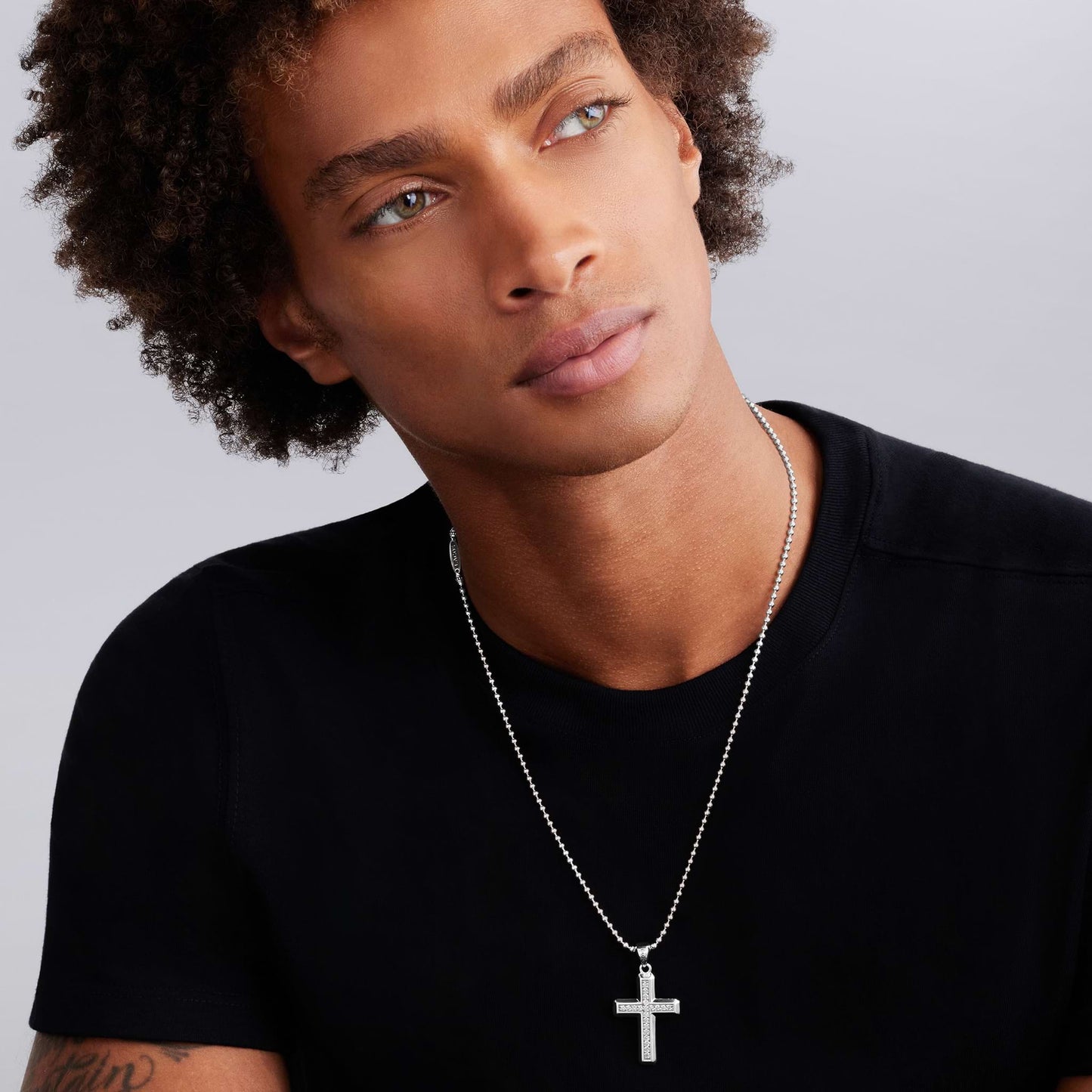 Mens Emerald Cross Amulet