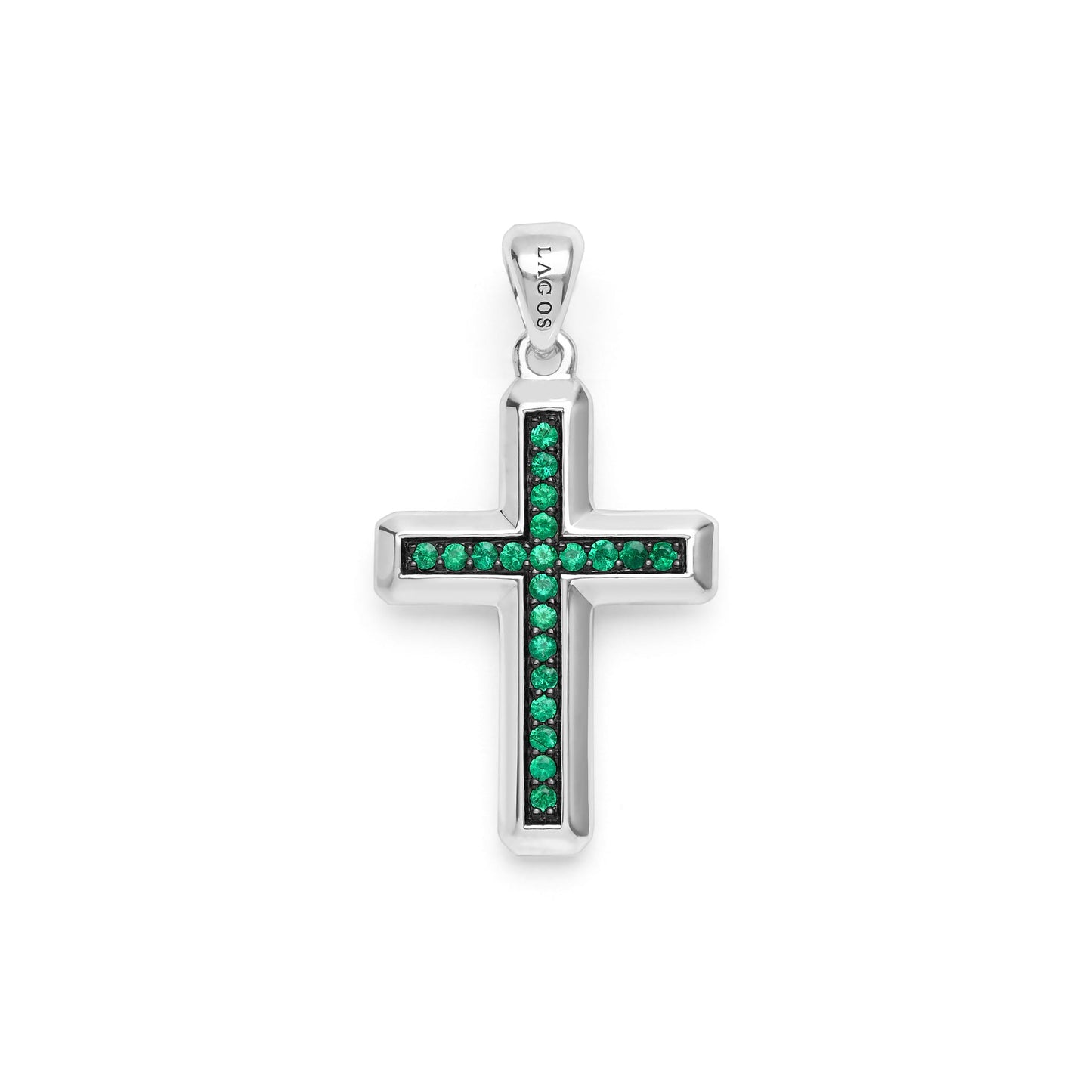 Mens Emerald Cross Amulet