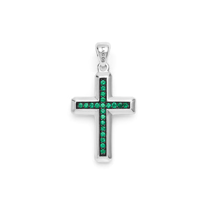 Mens Emerald Cross Amulet