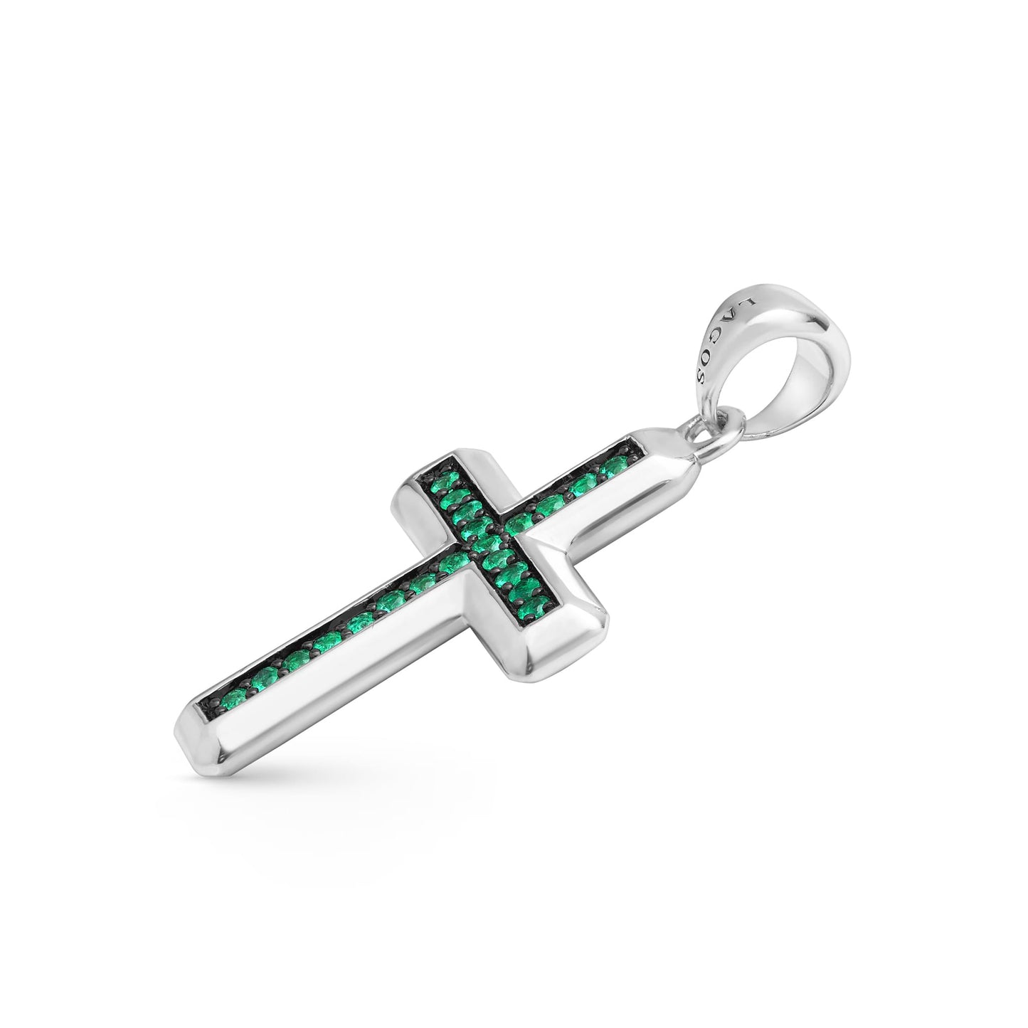Mens Emerald Cross Amulet