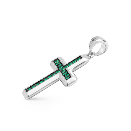 Mens Emerald Cross Amulet