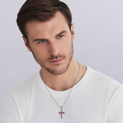 Mens Emerald Cross Amulet