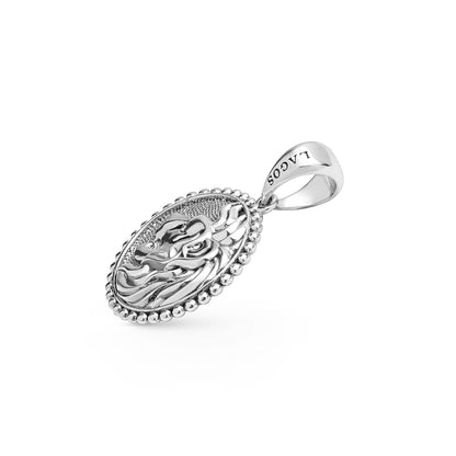 Mens Small Lion Circle Amulet