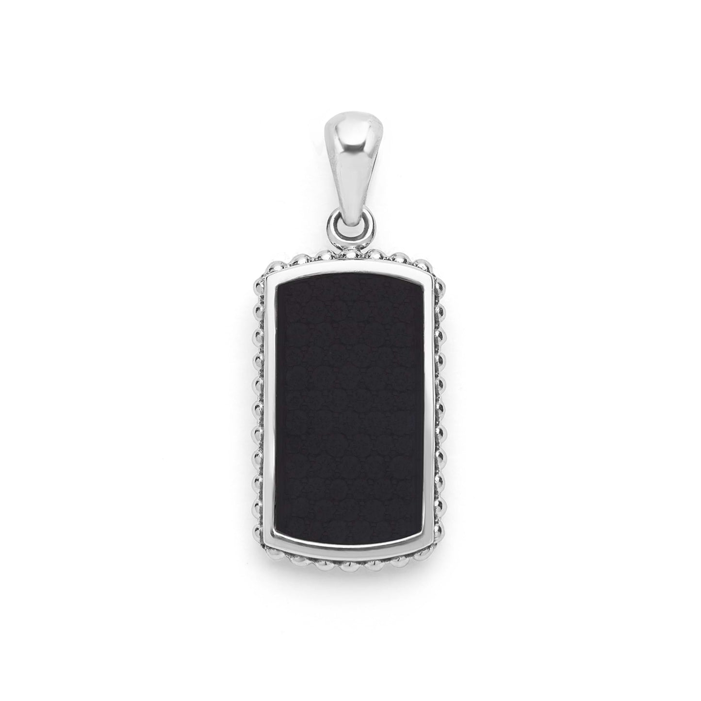 Mens Black Diamond Id Tag Amulet