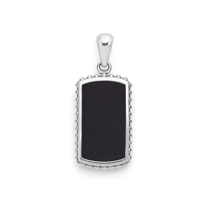 Mens Black Diamond Id Tag Amulet