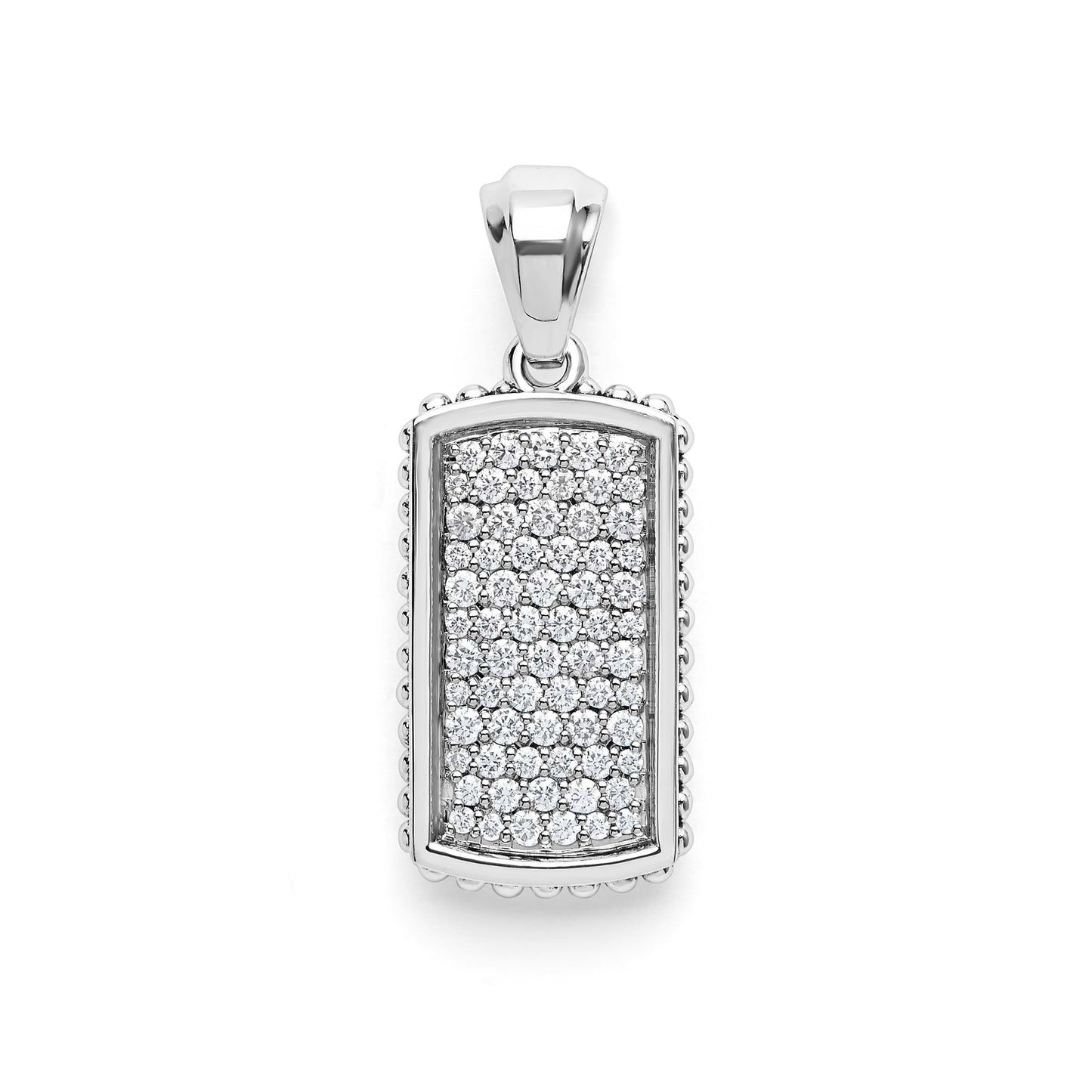 Mens Black Diamond Id Tag Amulet