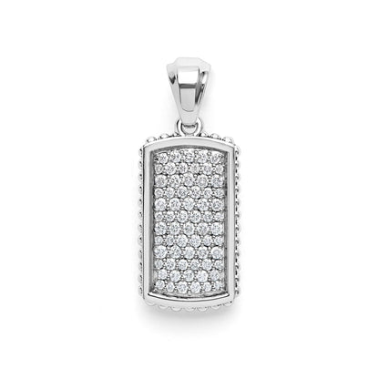 Mens Black Diamond Id Tag Amulet