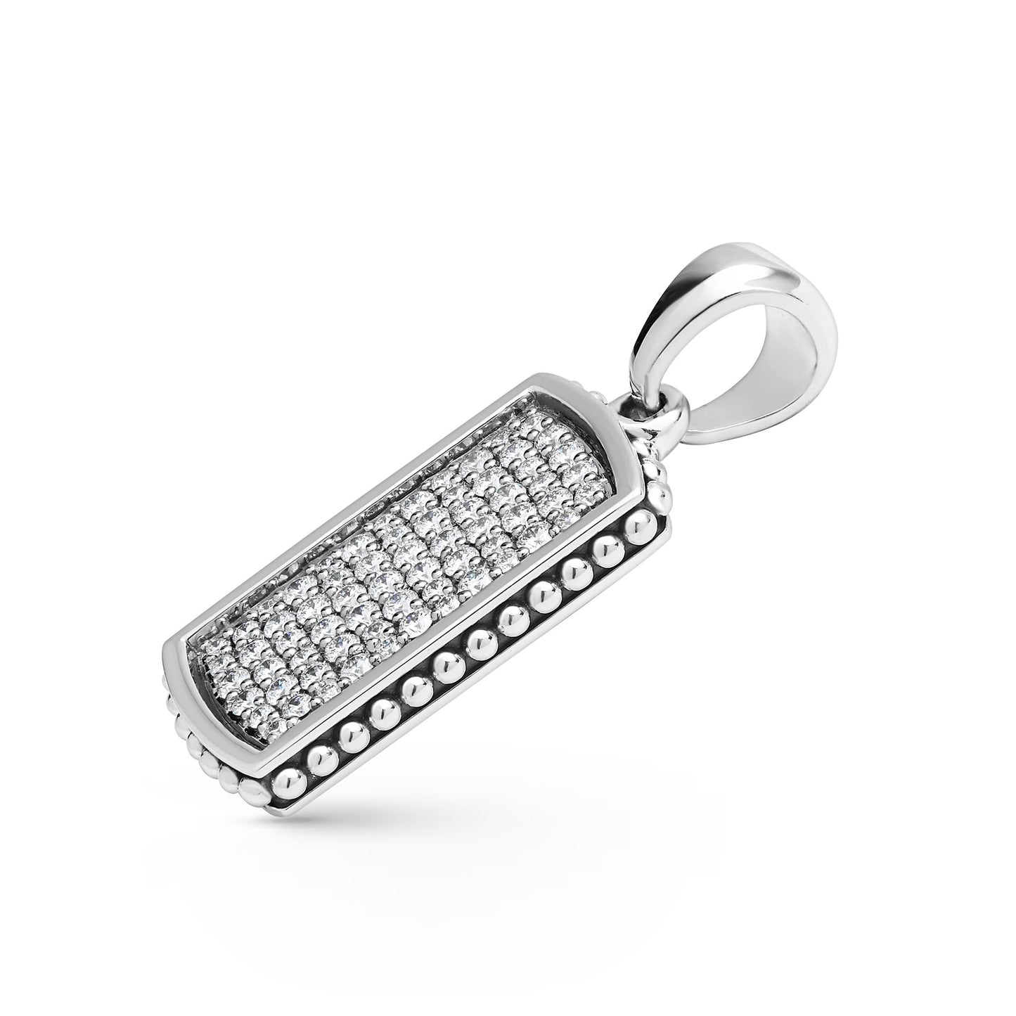 Mens Black Diamond Id Tag Amulet
