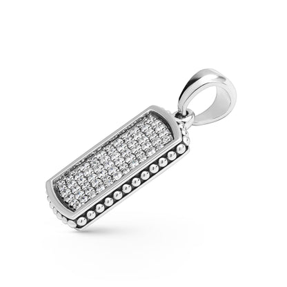 Mens Black Diamond Id Tag Amulet