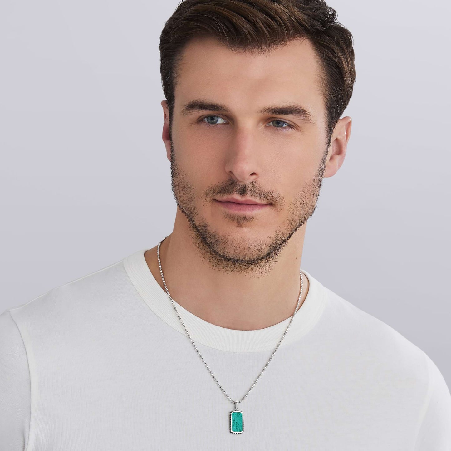 Mens Black Diamond Id Tag Amulet