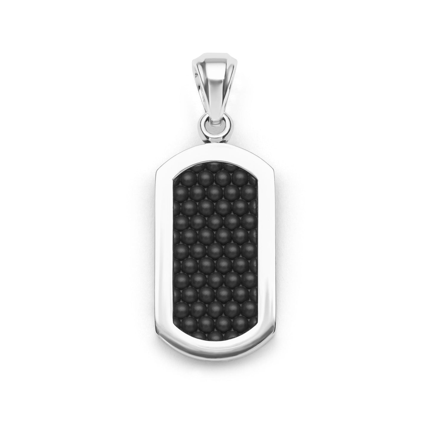 Matte Ceramic Beaded Id Tag Amulet