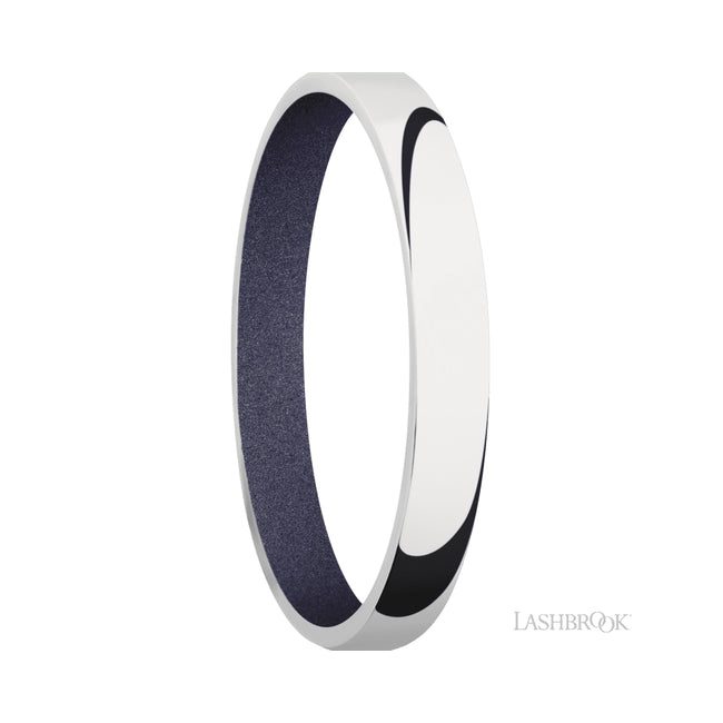 Lashbrook Domed 10K White Gold Band featuring a Crushed Orchid sleeve