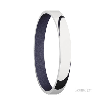 Lashbrook Domed 10K White Gold Band featuring a Crushed Orchid sleeve