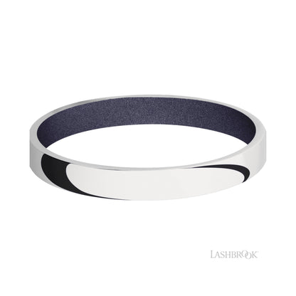 Lashbrook Domed 10K White Gold Band featuring a Crushed Orchid sleeve