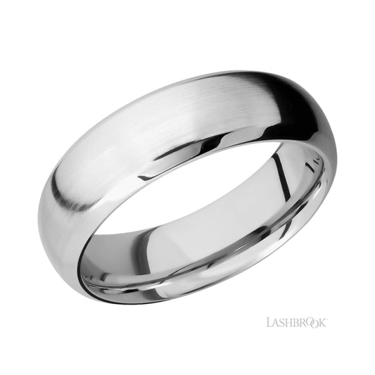 Lashbrook Domed Bevel 14K White Gold Band