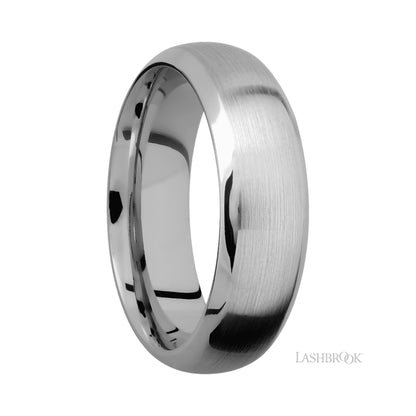 Lashbrook Domed Bevel 14K White Gold Band