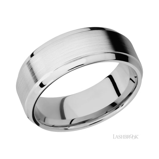 Lashbrook Stepped Bevel 14K White Gold Band