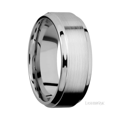 Lashbrook Stepped Bevel 14K White Gold Band