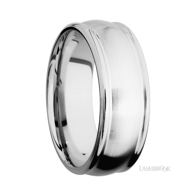 Lashbrook Domed Rounded Edges 14K White Gold Band