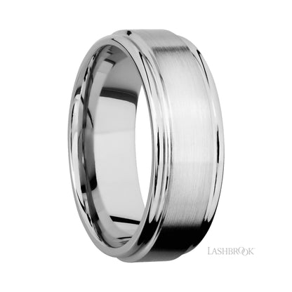 Lashbrook Flat Rounded Edges 14K White Gold Band