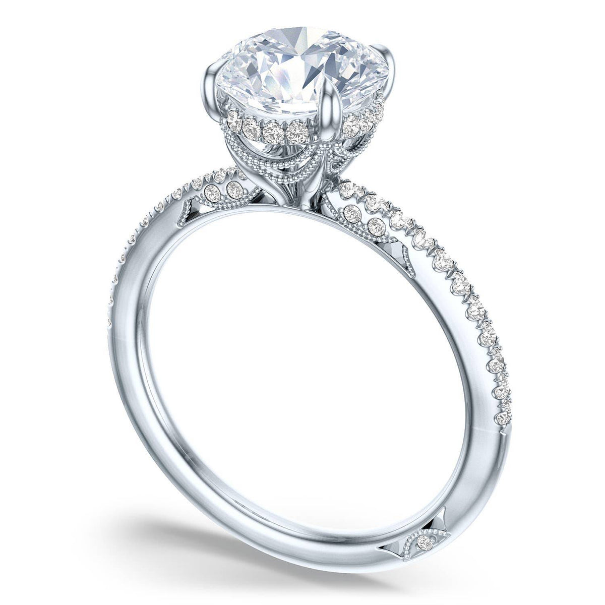 Tacori Round Solitaire Engagement Ring in 18K White Gold