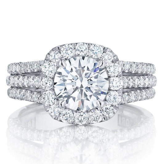 Tacori Round Bloom Engagement Ring in 18K White Gold