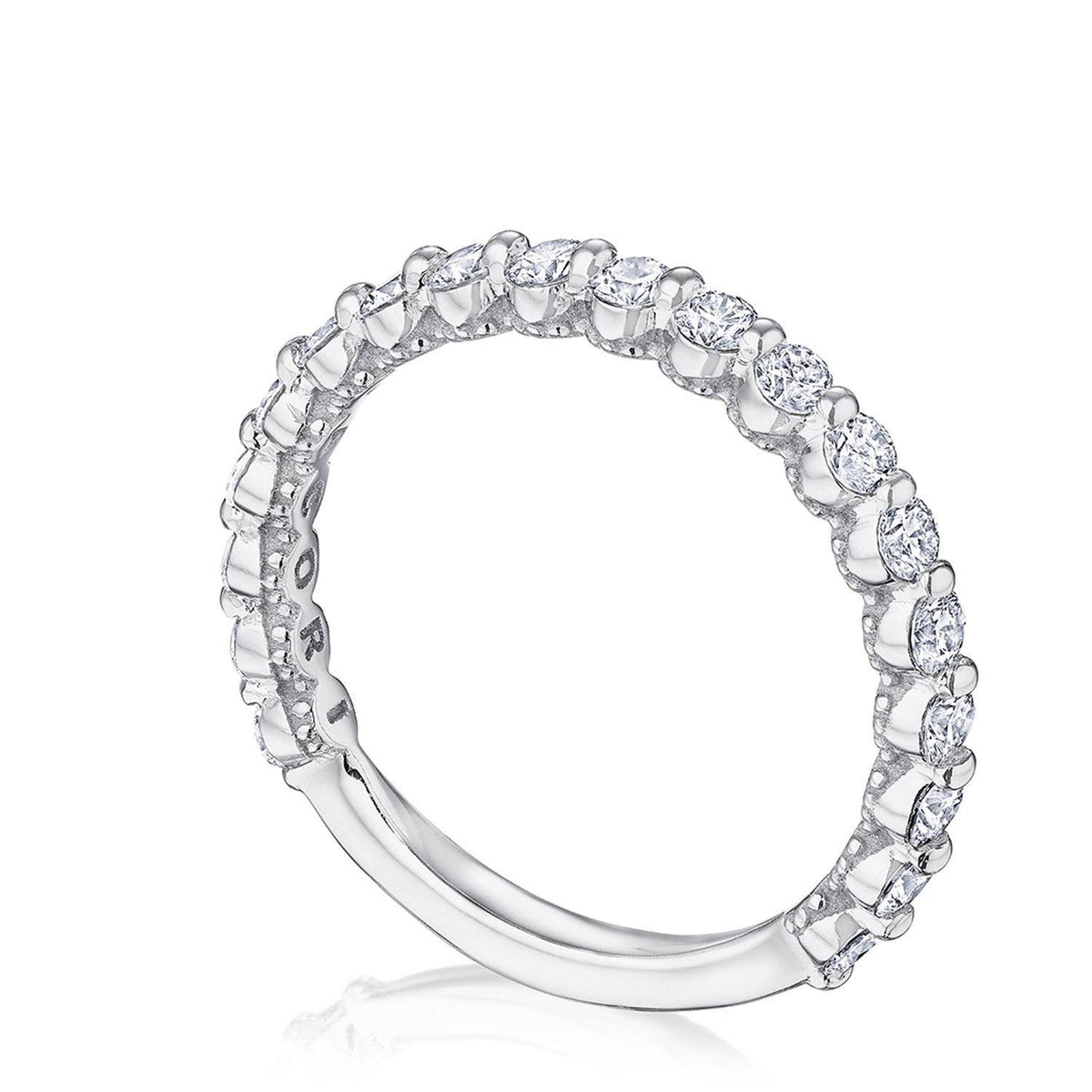 Tacori Round Diamond Wedding Band, 2mm in 18K White Gold