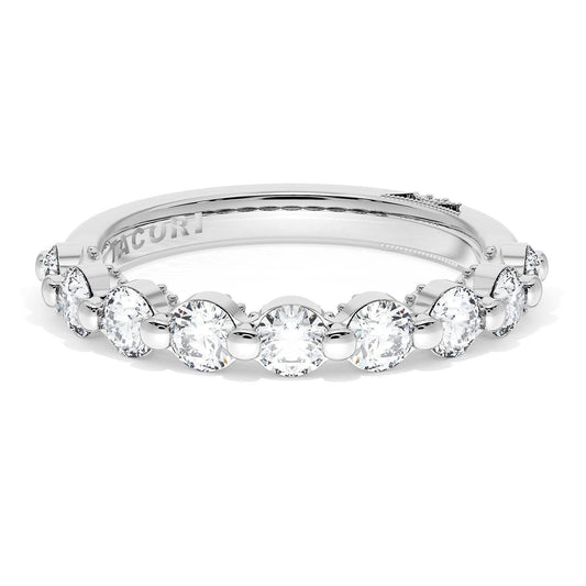 Tacori Round Diamond Wedding Band, 3.40mm in Platinum