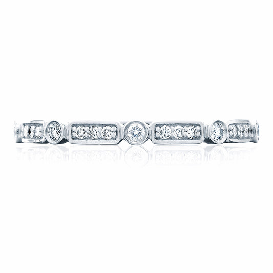 Tacori 18K Yellow Gold Round Bezel Droplet with Rectangular Basket Wedding Band