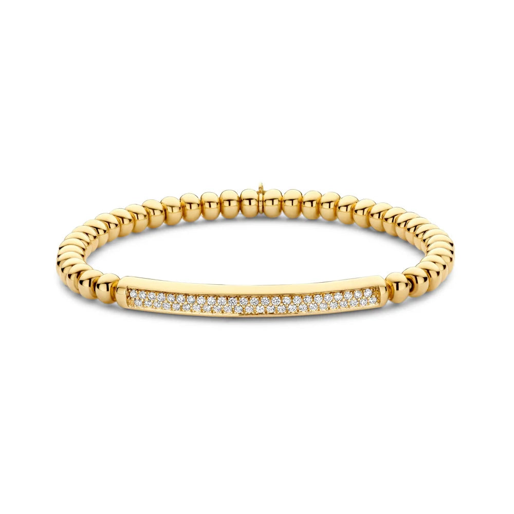 Hulchi Belluni 18K Yellow Gold Diamond Bar Stretch Bracelet