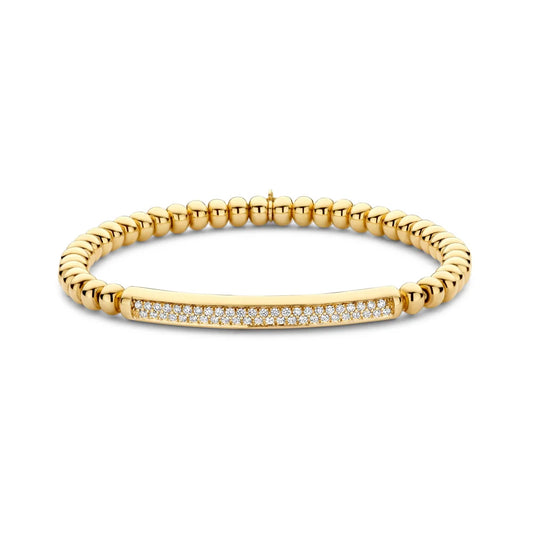 Hulchi Belluni 18K Yellow Gold Diamond Bar Stretch Bracelet