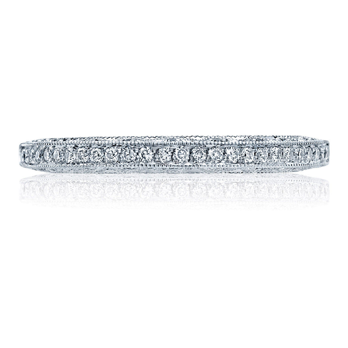 Tacori 18K White Gold Pavé Diamond Wedding Band