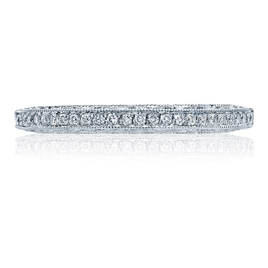 Tacori 18K White Gold Pavé Diamond Wedding Band