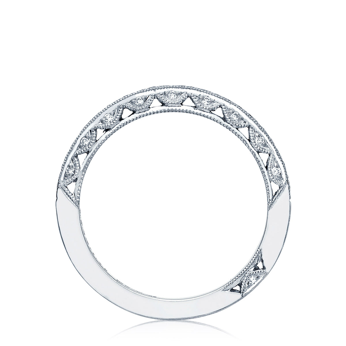 Tacori 18K White Gold Pavé Diamond Wedding Band