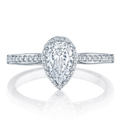 Tacori 18K White Gold Pear Bloom Engagement Ring