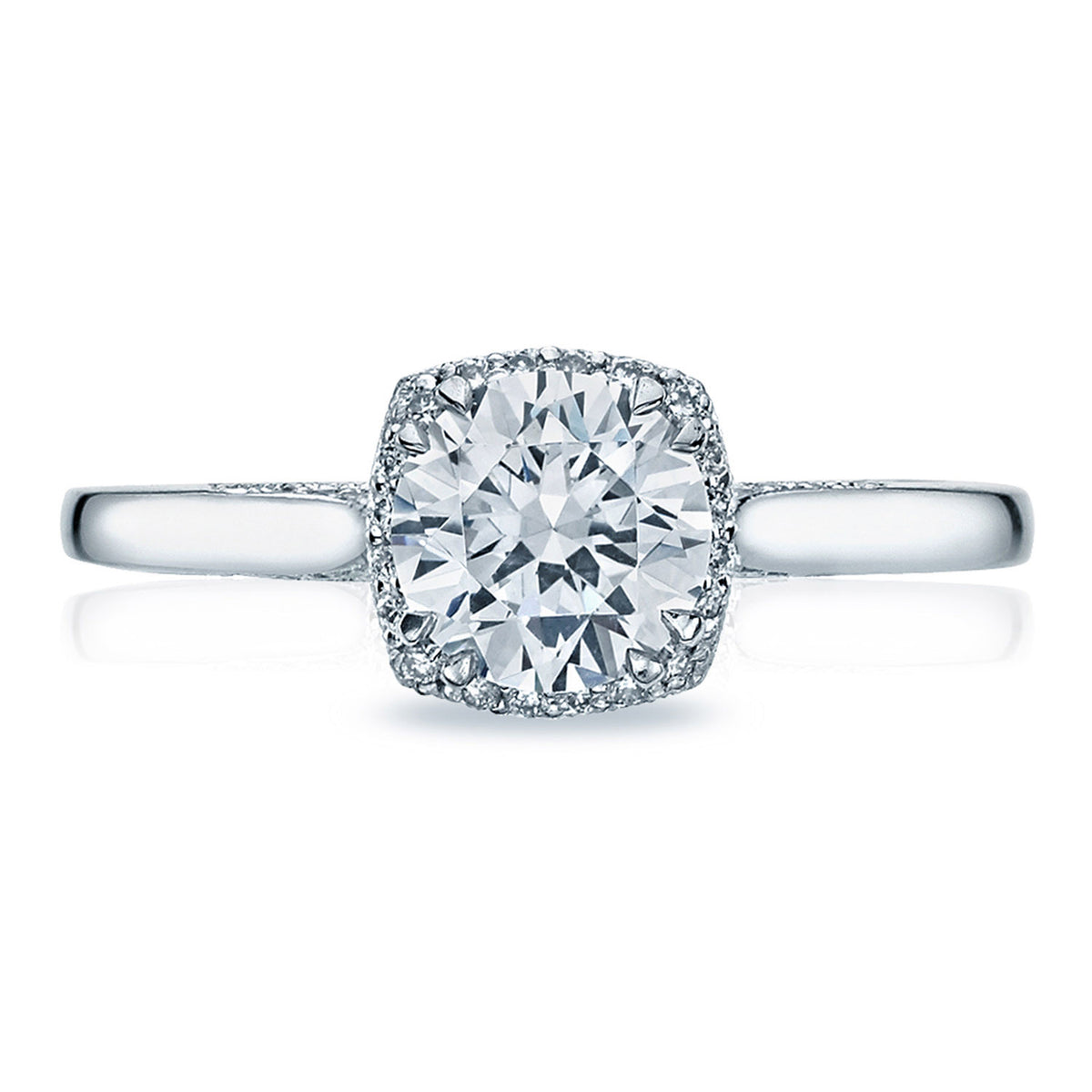 Tacori 18K White Gold Round Bloom Engagement Ring